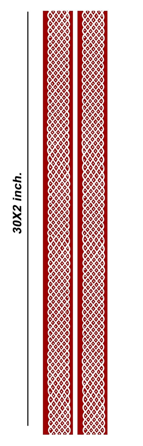 Asfaa Enterprises Rangoli Kolam Stickers Traditional Designs for Door Entrance Floor Tiles Stickers 30x2 inch Pack of 2pics Maroon MP2  - Image 2