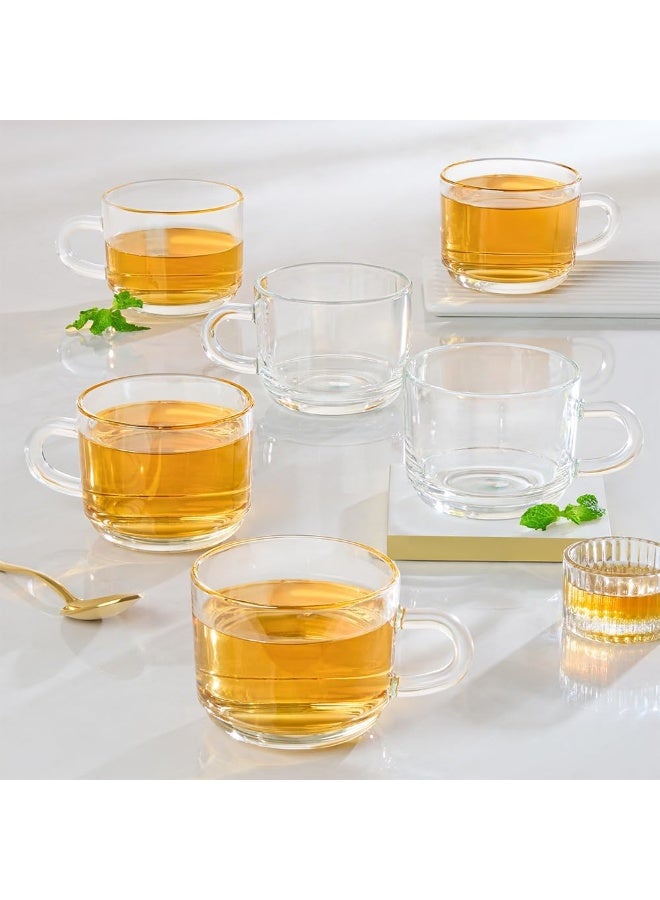 BOROSIL 6 Pcs Chai Time Mug Set (210Ml Each) Clear - Image 1