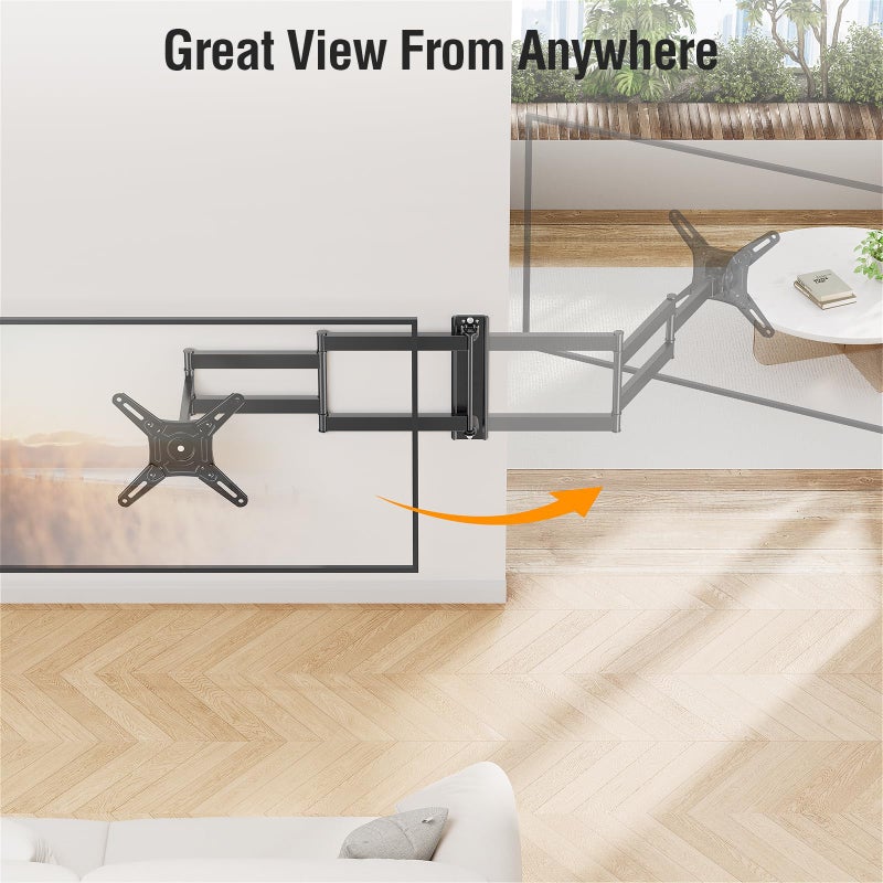 ELIVED Long Arm TV Wall Mount for Most 14-42 Inch tvs & Monitors, 29.5 Inch Long Extension TV Mount Swivel and Tilt, Full Motion Wall Mount Bracket Fit Max VESA 200x200mm, Holds up to 44 lbs. - Image 2