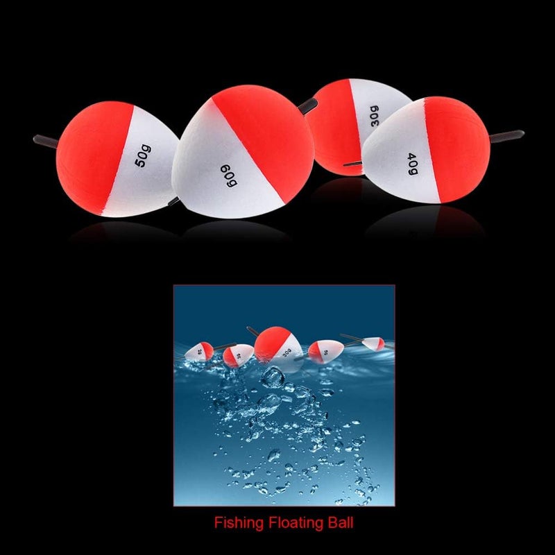 OriGlam 14pcs Fishing Bobbers Hard Foam Snap-on Floats - Red & White - Image 2