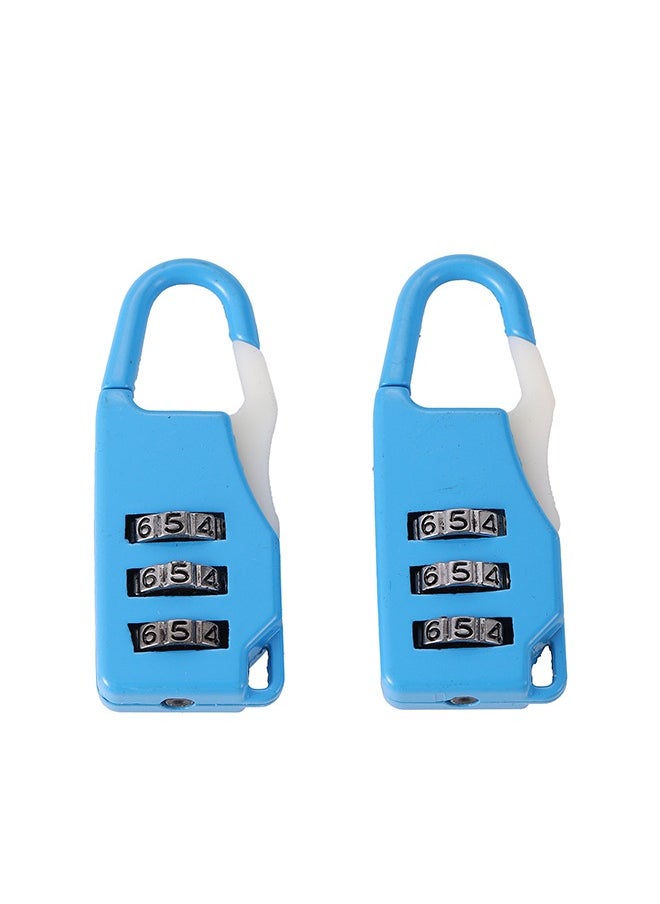 LAWAZIM Travel Lock -2 Piece Blue- Combination Padlock Set with 3-Digit Code Keyless Security Tamper-Resistant Weatherproof and Rustproof Portable Luggage Locks - for Travel Gym School Bike Toolbox  - Image 1