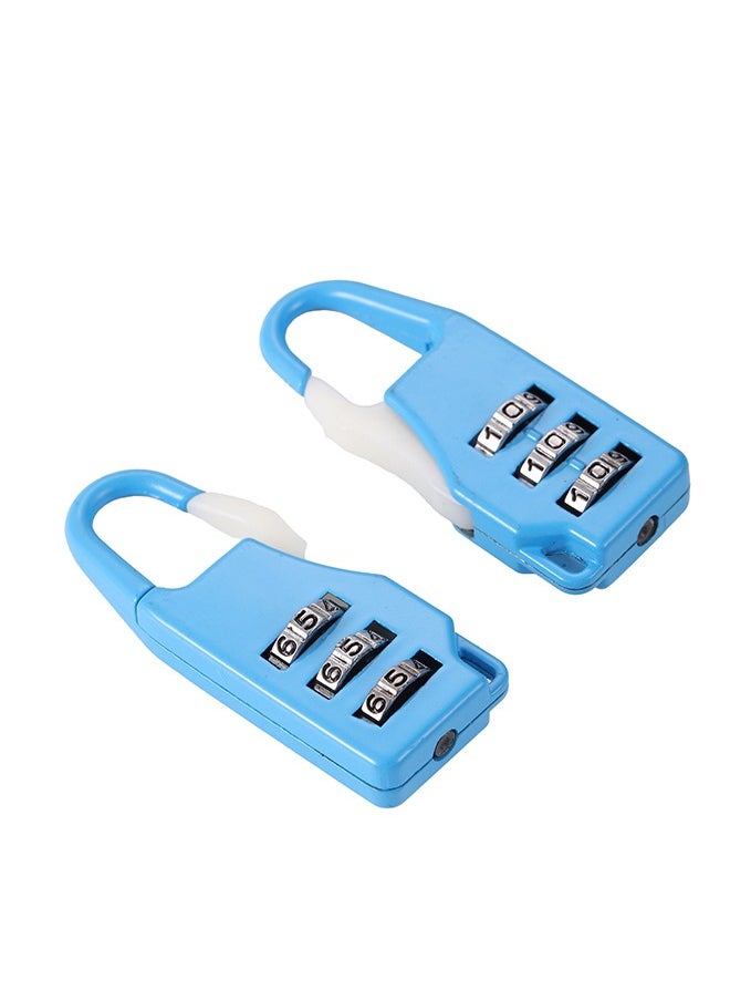 LAWAZIM Travel Lock -2 Piece Blue- Combination Padlock Set with 3-Digit Code Keyless Security Tamper-Resistant Weatherproof and Rustproof Portable Luggage Locks - for Travel Gym School Bike Toolbox  - Image 2