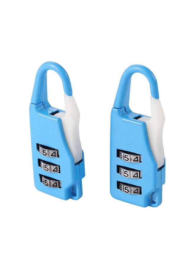 LAWAZIM Travel Lock -2 Piece Blue- Combination Padlock Set with 3-Digit Code Keyless Security Tamper-Resistant Weatherproof and Rustproof Portable Luggage Locks - for Travel Gym School Bike Toolbox  - Image 3