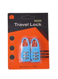 LAWAZIM Travel Lock -2 Piece Blue- Combination Padlock Set with 3-Digit Code Keyless Security Tamper-Resistant Weatherproof and Rustproof Portable Luggage Locks - for Travel Gym School Bike Toolbox  - Image 4