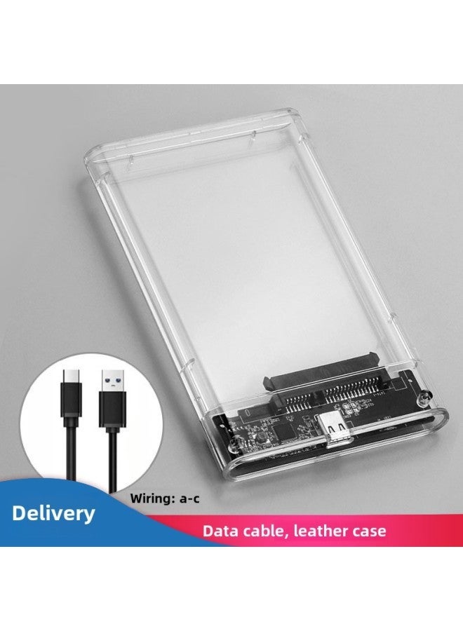 Notebook 2.5sata Serial Port USB3.1type-c Interface Transparent External Solid State Mobile Hard Disk Box-Color:U25TY31-A-C  - Image 1