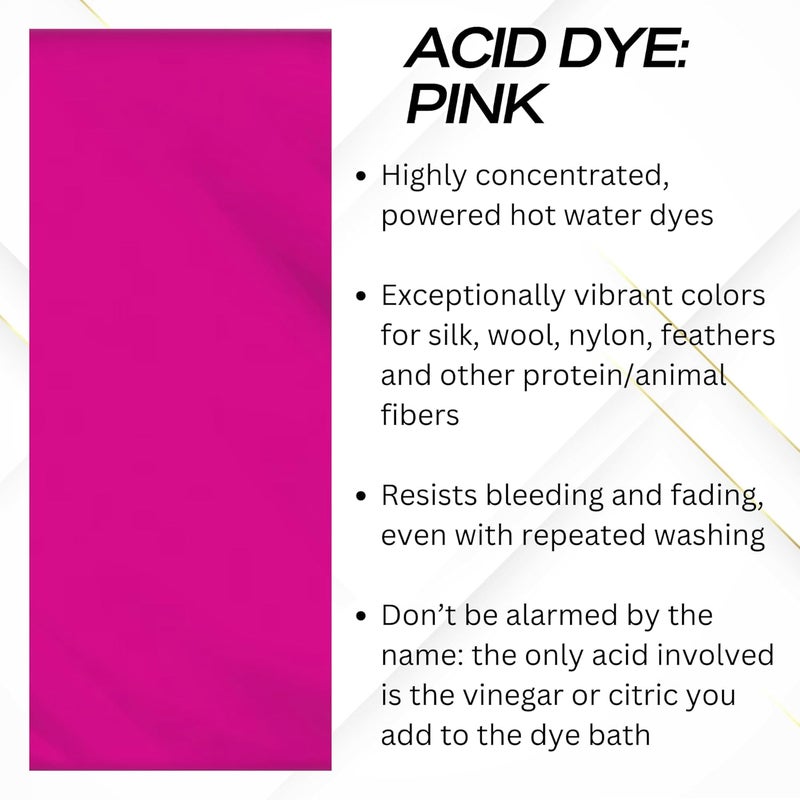 Jacquard Acid Dye - Pink - 1/2 Oz - Vibrant and Colorfast Dye for Wool, Silk, Feathers, and Nylons - Image 2