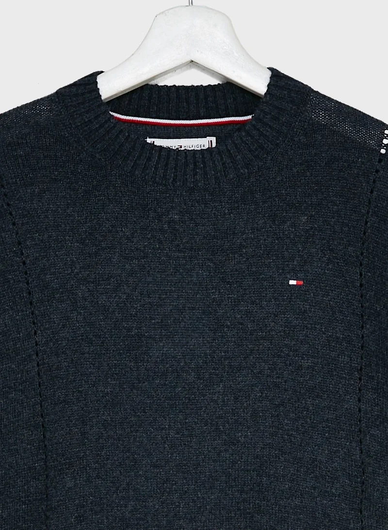 TOMMY HILFIGER Youth Monogram Soft Wool Sweater