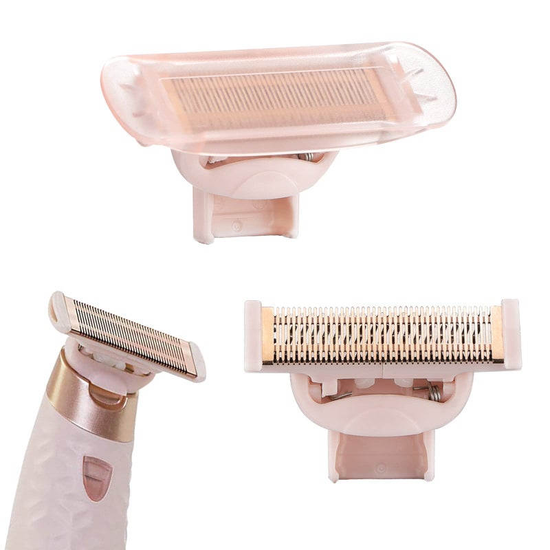 Flawless Nu Razor Replacement Heads Rose Gold Plated Body With Covers Compatible Hair Remover Head for Finishing Touch Womens Razor 2 Count