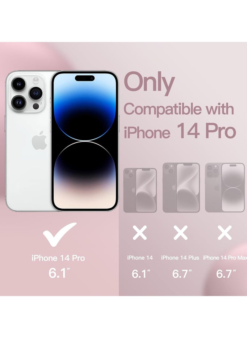 أكاليكس جراب سيليكون متوافق مع iPhone 14 Pro، جراب هاتف سيليكون سائل رفيع مع طبقات من المطاط الناعم، ممتص صدمات مقاوم للصدمات مع بطانة من مادة TPU (وردي) - Image 2