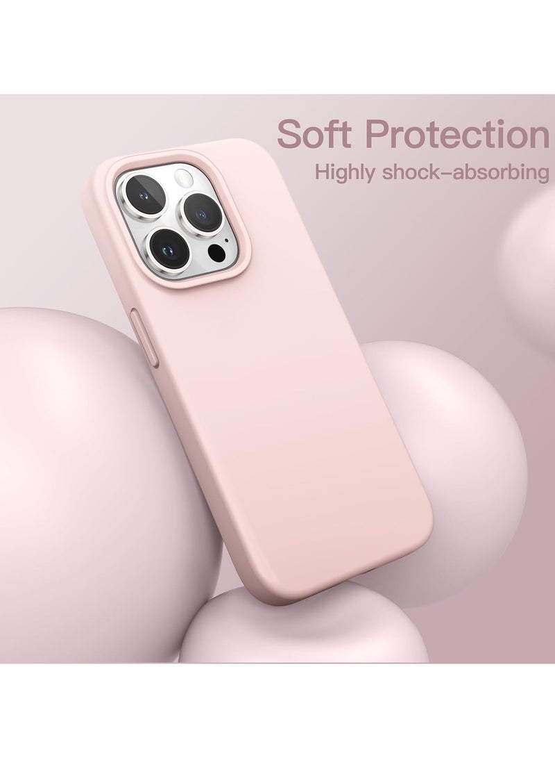 أكاليكس جراب سيليكون متوافق مع iPhone 14 Pro، جراب هاتف سيليكون سائل رفيع مع طبقات من المطاط الناعم، ممتص صدمات مقاوم للصدمات مع بطانة من مادة TPU (وردي) - Image 5