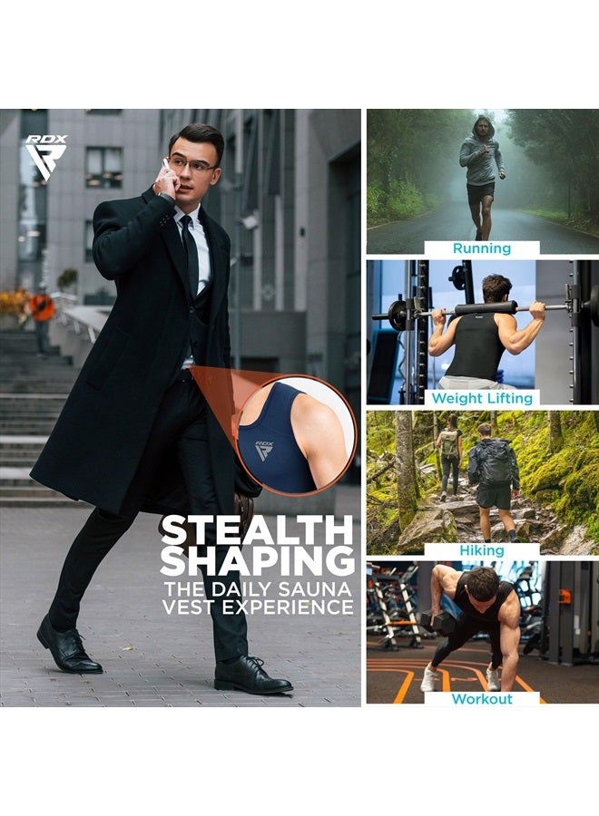 Rdx Men Sauna Vest, Sweat Workout Shirt, Waist Trainer, Corset, Compression Body Shaper Zipper and Seamless - Image 5