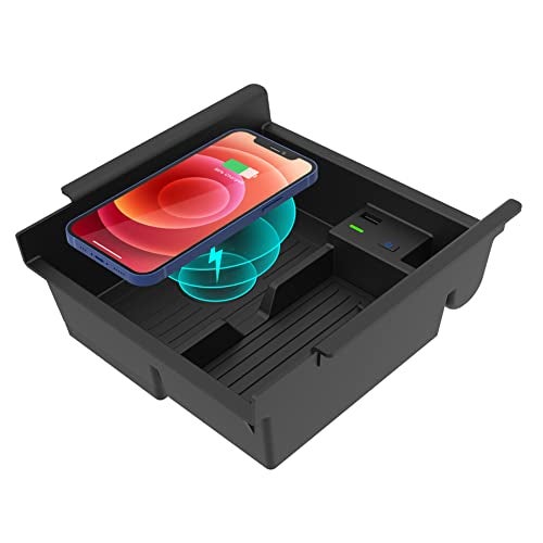 CarQiWireless 2024 Upgrades Wireless ChargerCenter Console Organizer Tray for Toyota 4runner 20102024 2023 Wireless Phone Charging Pad for Toyota 5th Gen SR5 TRD Truck Accessories 2021 2020 - Image 1