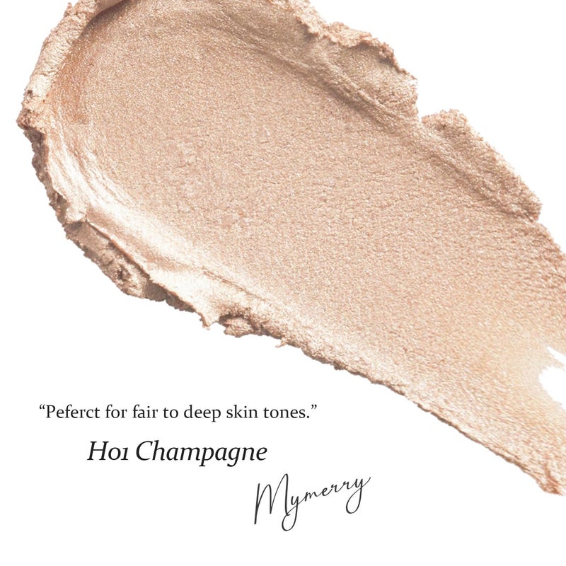 MYMERRY Dewy Highlighter Makeup 15g/0.53fl.Oz, Highlighter Makeup Stick for Face and Body, Radiant & Shimmer Glow, Buildable Color for All Day | Vegan & Cruelty-Free | Champagne Beige Gold - Image 3