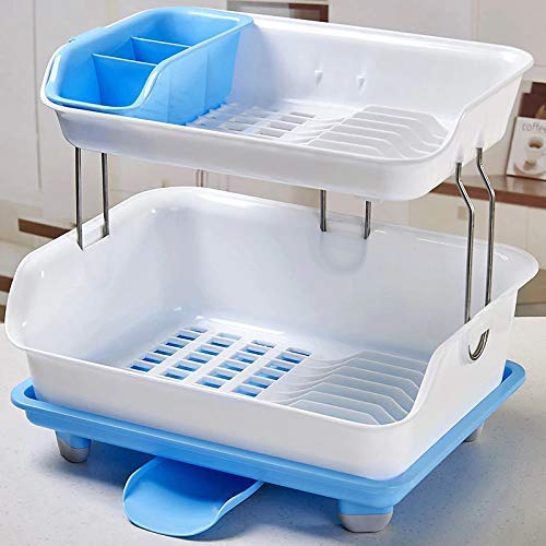 OANGO Dish RackDish Drainer Rack for Kitchen Dish Drying Rack with Tray Kitchen Large Size Drainer for Drying Over The Sink Plastic and Steel 355 x 458 x 186 cm Multi Color - Image 4