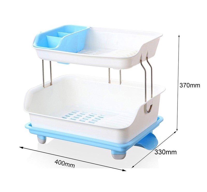 OANGO Dish RackDish Drainer Rack for Kitchen Dish Drying Rack with Tray Kitchen Large Size Drainer for Drying Over The Sink Plastic and Steel 355 x 458 x 186 cm Multi Color - Image 3