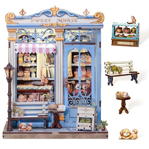 Cutefun Book Nook Kit DIY Miniature Dollhouse Booknook Kit for Adults and Teens 3D Wooden Puzzle Bookshelf Insert Decor with LED Light Gifts for Book Lovers and Beginners Sweet Marie - Image 1