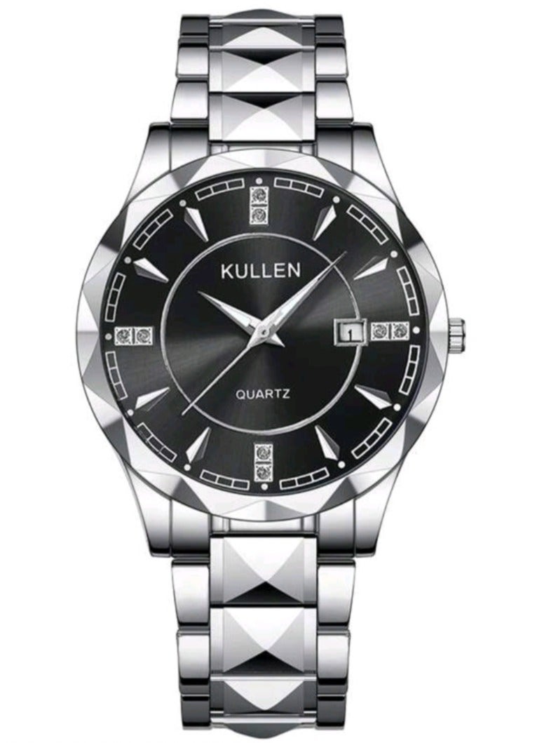 KULLEN A luxurious watch for men, made of stainless steel bracelet, sports, business, elegance, casual, circular scorpions, working with Quartz movement - Image 1