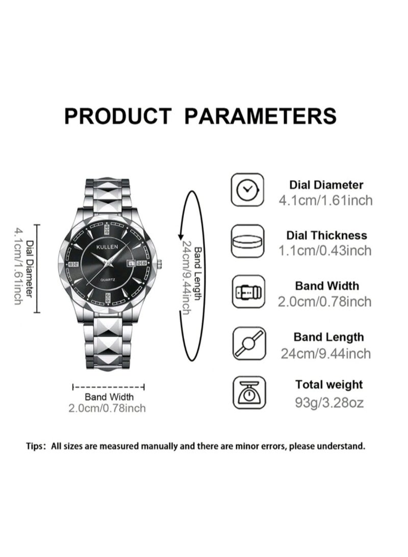 KULLEN A luxurious watch for men, made of stainless steel bracelet, sports, business, elegance, casual, circular scorpions, working with Quartz movement - Image 5