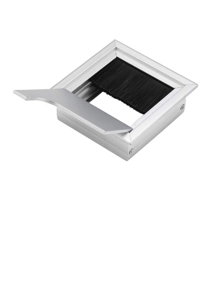 DKURVE - Computer Desk Grommet 80 x 80mm Aluminum Desk Cable  3-PACK - Image 1