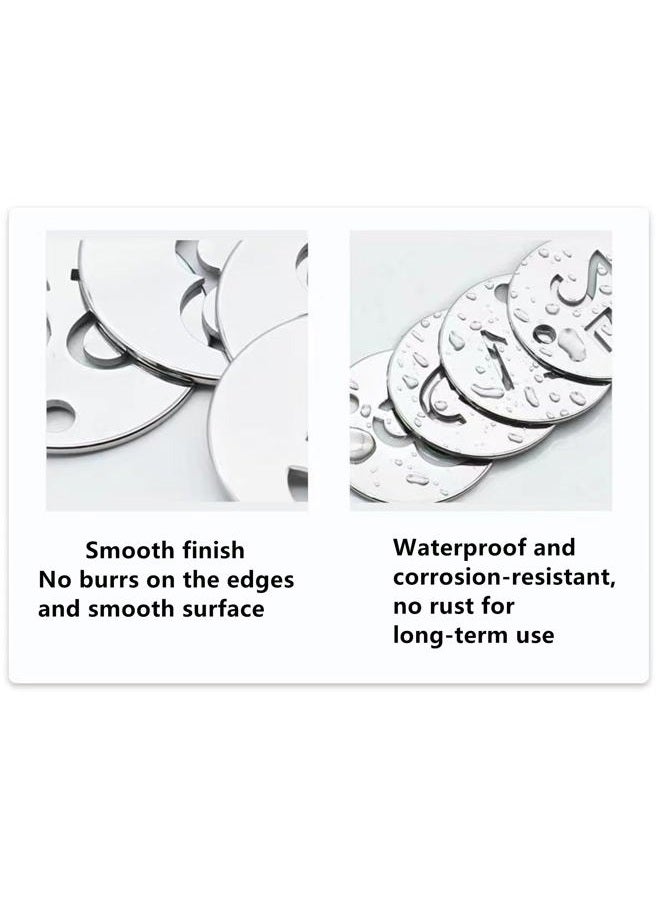 Simidobook Number Key Tags, Round Metal Number Tags Stainless Steel Number ID Key Tags with Hole Number Key Ring Chain with Split Ring for Organized Coding Key Box Cabinet System Identifiers (50, 1-50) - Image 5