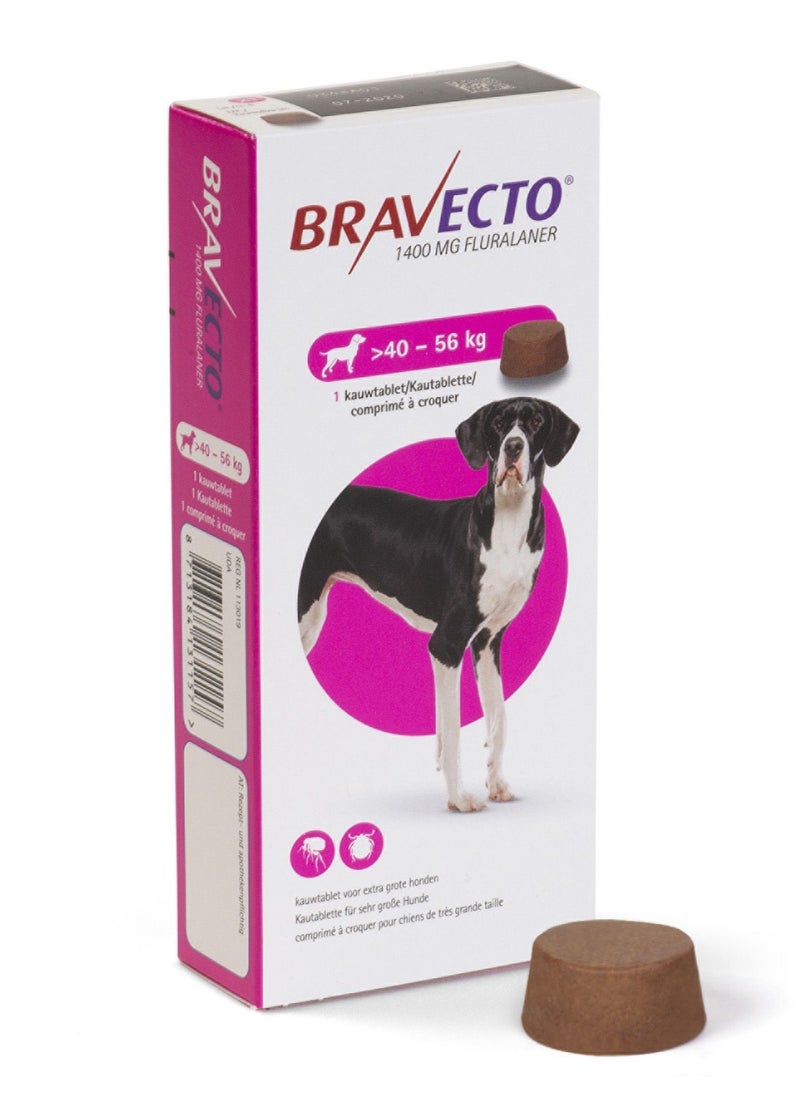 BRAVECTO Bravecto dog tablet flea tick control (40-56kg) 1 tablet 