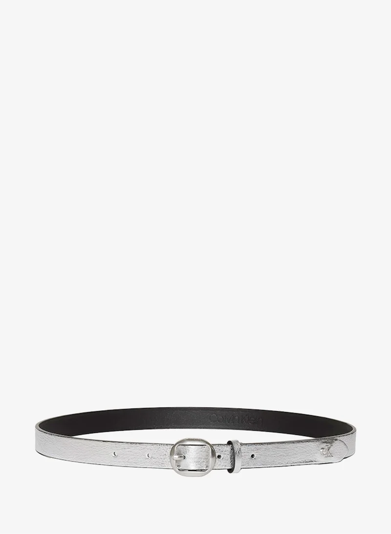 CALVIN KLEIN Leather Round Buckle Belt