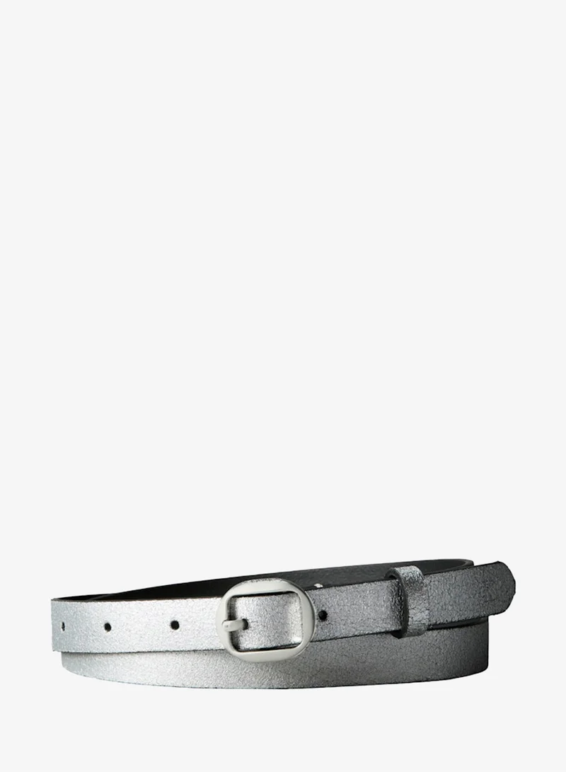CALVIN KLEIN Leather Round Buckle Belt