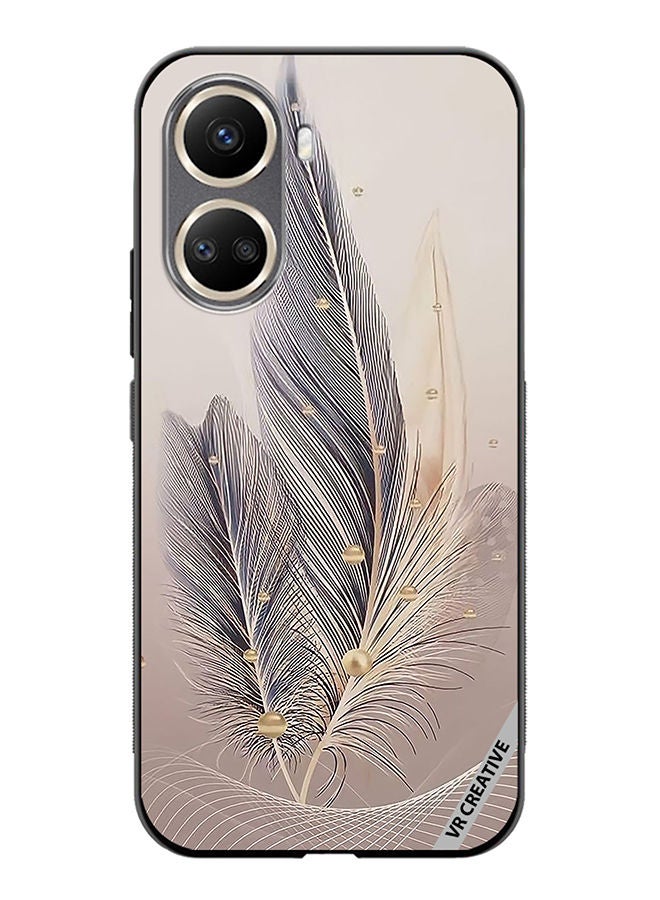VR CREATIVE Protective Case Cover For Huawei Nova 10 SE Feather Leaf Art Design Multicolour - Image 1