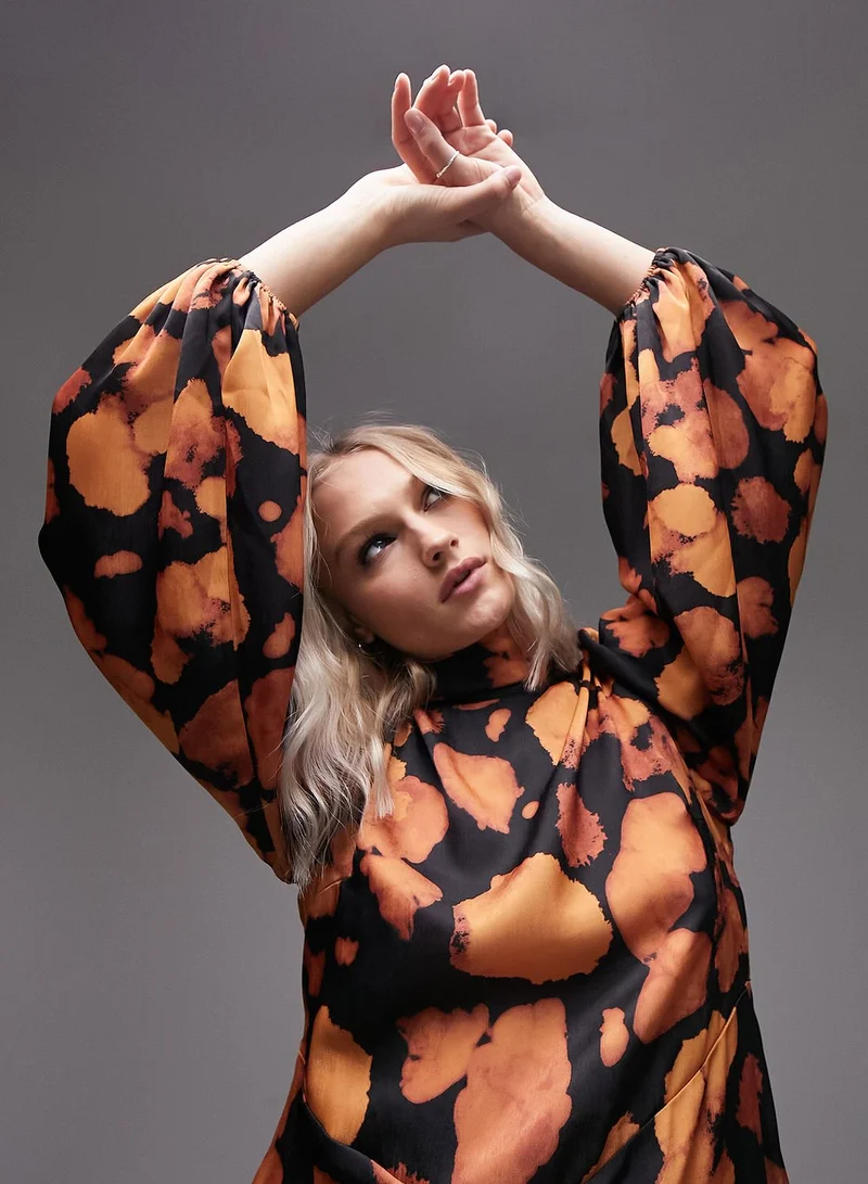 TOPSHOP Balloon Sleeve Mini Dress