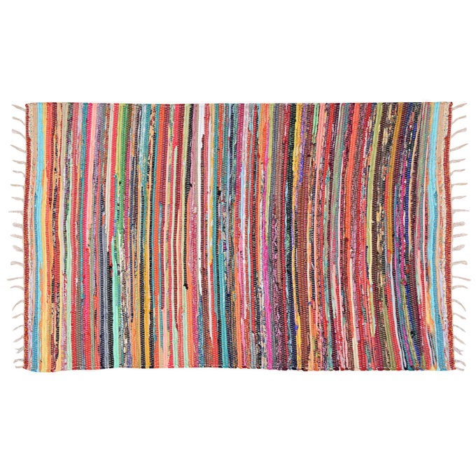 REVERSIBLE AREA RUNNER CHINDI RUG FOR BEDROOM LIVING ROOM KITCHEN OR LAUNDRY ROOM 100 RECYCLED COTTON 20X 32 UNIQUE MULTI COLORS