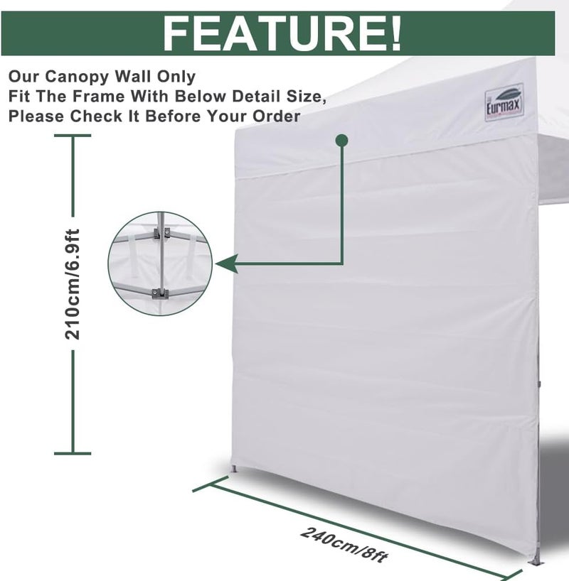 Eurmax USA Instant Canopy Sidewall Tent (8x8, White) - Image 4