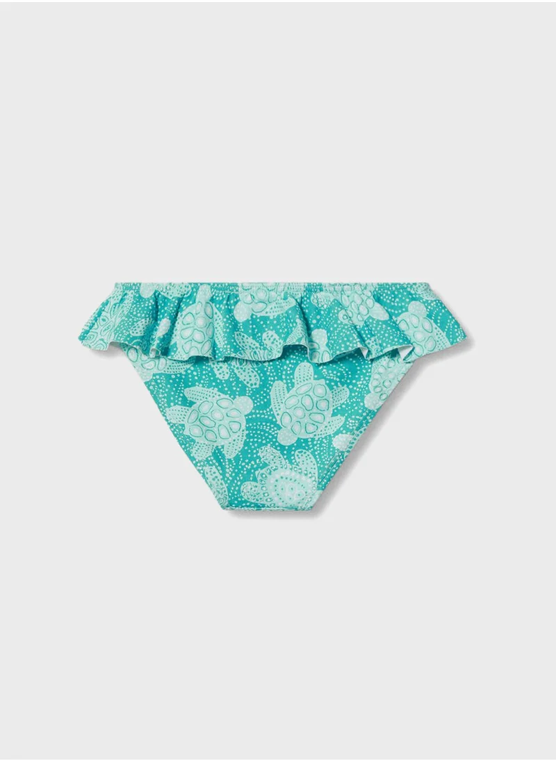 MANGO Infant Turtle Print Ruffle Bikini Bottoms