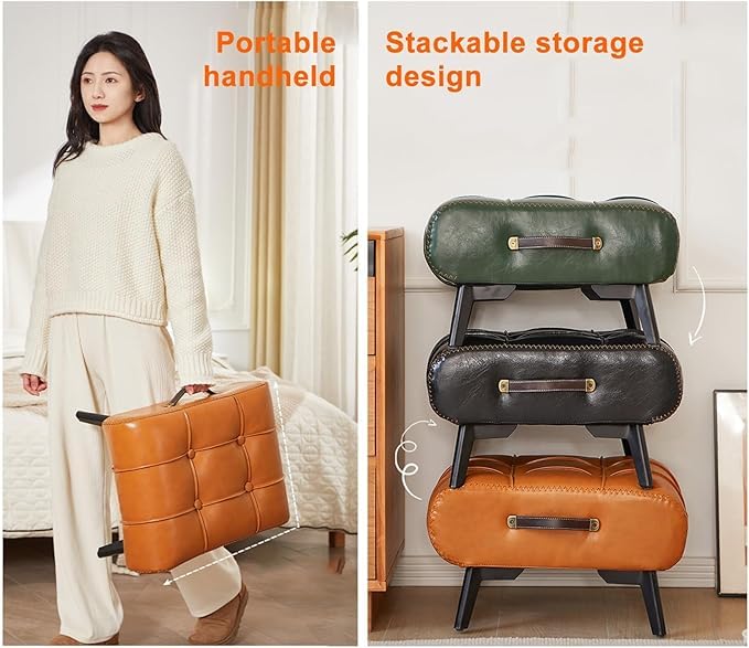 Luteti Luteti Small Foot Stool Under Desk Foot Stools Ottoman Footstool Foot Stools Small Footstools Foot Stool for Living Room Foot Rest  - Image 3