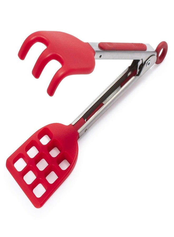 Tovolo Waffle Tongs Mini Silicone Kitchen Tongs for Cooking Serving Flat Stainless Steel Small Tongs with Silicone Tips for Salads Belgian Waffles Air Fryer Appetizers Dishwasher Safe Candy Apple Red - Image 5