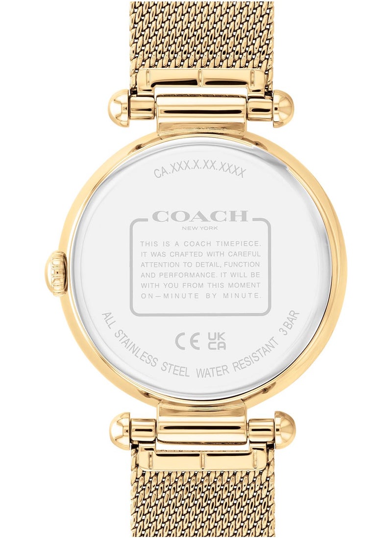 COACH - ساعة كوبيش على شكل دائري للنساء بإطار فضي أبيض - 14000112 - Image 1