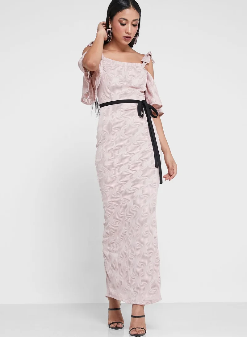 Amri Floral Print Cold Shoulder Dress