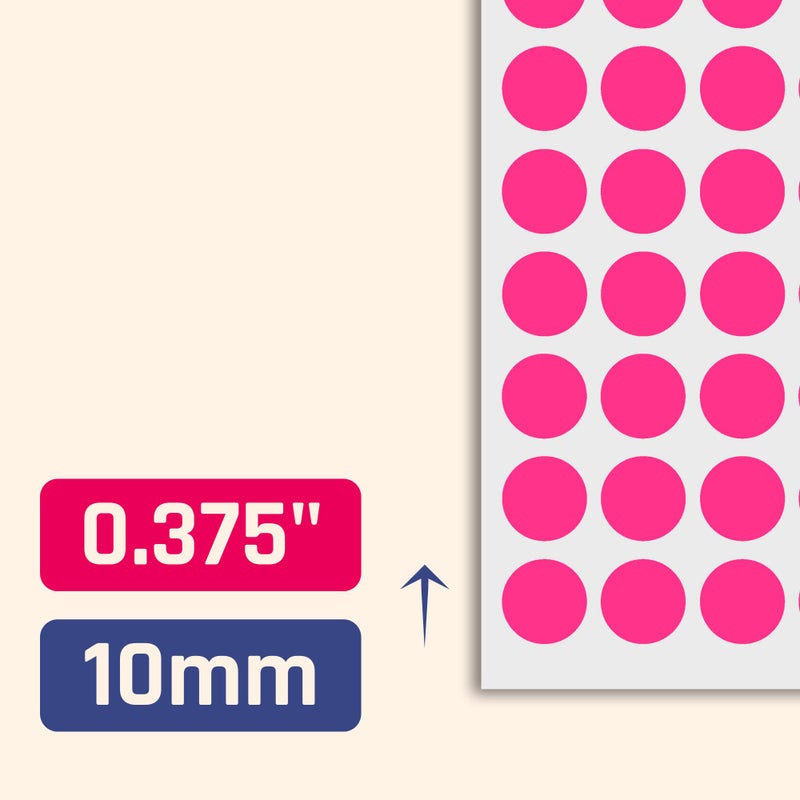 TownStix 3000 Pack, 0.375" Round Dot Stickers Circle Labels - Pink - Image 2