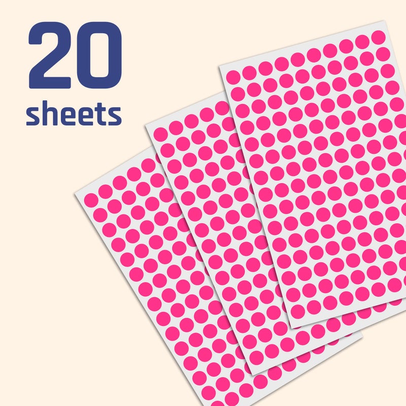 TownStix 3000 Pack, 0.375" Round Dot Stickers Circle Labels - Pink - Image 3