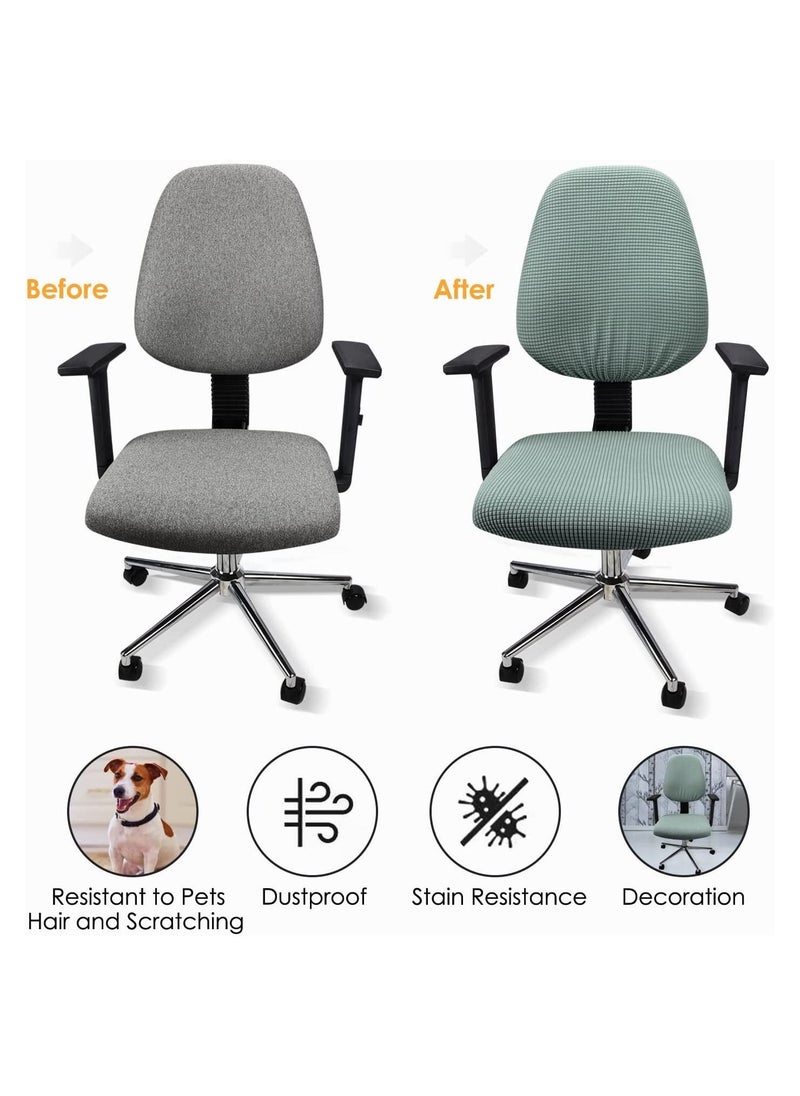 Excefore Office Chair Cover, 1Pair Stretch Jacquard Office Computer Chair Seat Covers, Removable Washable Anti-dust Desk Chair Seat Cushion Protectors for Office Computer Chairs (Not chair Include) (Cyan)  - Image 5