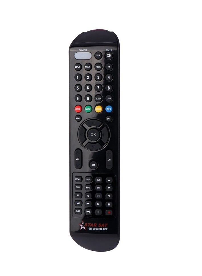 SR-2000HD SAT DVB Satellite Receiver Remote Control | Universal Digital Satellite Remote Compatible with SR-2000HD, DVB-S2 Receivers, HD Set-Top Boxes | Easy Setup, Long-Range IR Signal | Reliable Replacement Remote for Satellite TV Systems