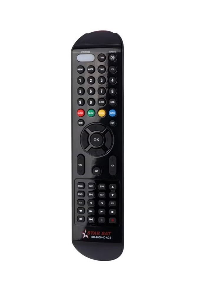 SR-2000HD SAT DVB Satellite Receiver Remote Control | Universal Digital Satellite Remote Compatible with SR-2000HD, DVB-S2 Receivers, HD Set-Top Boxes | Easy Setup, Long-Range IR Signal | Reliable Replacement Remote for Satellite TV Systems