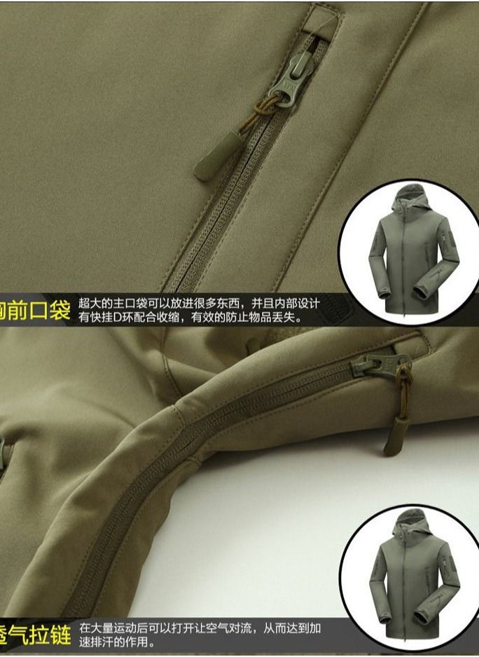 NIBEMINENT - 3-in-1 Men's Outdoor Soft Shell Plus Fleece Windproof Jacket With Detachable Lining Autumn Clothing - Image 1