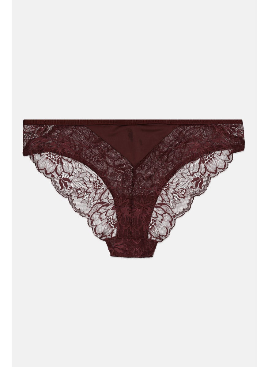 TRIUMPH - Women Textured Pull On Panties, Wine - Image 1