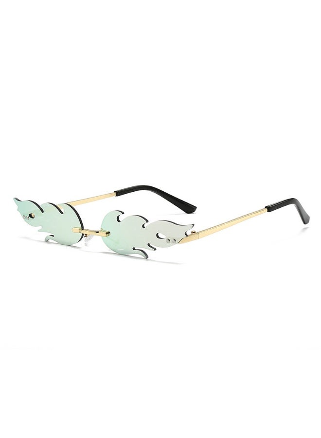 Gasin Unisex Flame Rimless Sunglasses UV400 Metal Frame Fashion Trendy Party Street Style Eyewear - Image 1