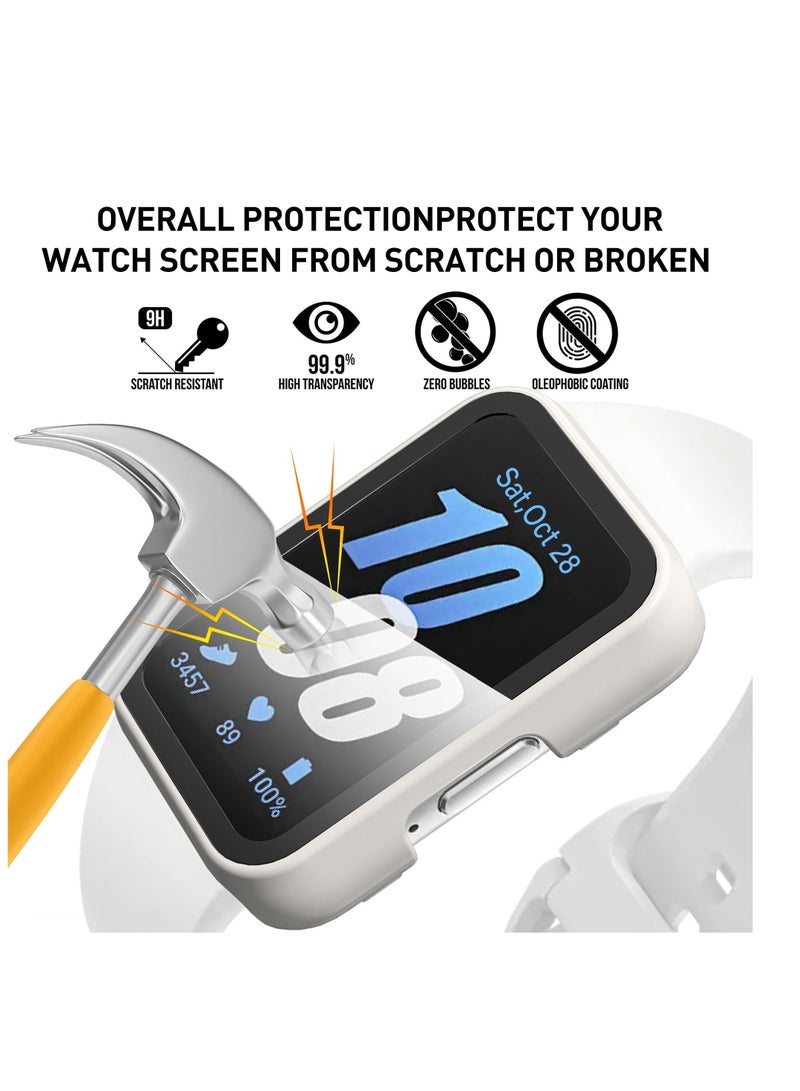 Screen Protector Case for Samsung Galaxy Fit3, 2 Pack Ultra-Thin Full-Coverage Around Protective Tempered Glass Film, Screen Protector Cover for Galaxy Fit3 (SM-R390), Black and White - Image 3