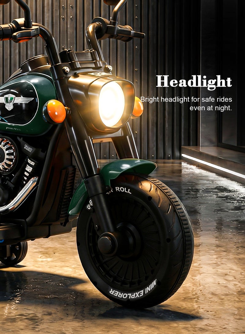 BAYBEE Classic Battery Operated Bike for Kids  | Ride on Kids bike with dazzling light & music | Rechargeable Battery Bike with Foot Accelerator | Electric Bike for Boys Girls 2+ Years Green - Image 5