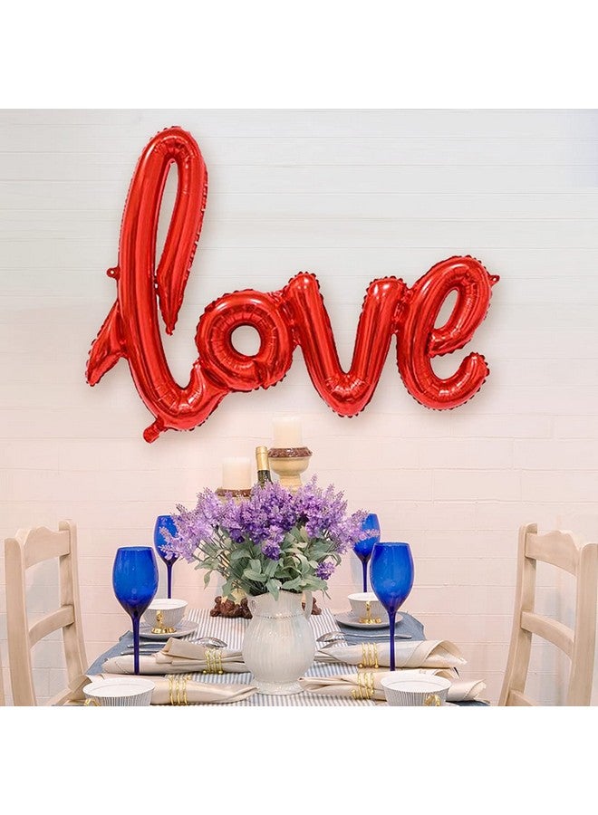 Dzrige 42 Inch Love Foil Balloons 4 Pcs Love Letter Balloons Giant Champagne Gold And Red Love Balloons Banner For Romantic Wedding Bridal Shower Birthday Party Valentines Day Gift Decorations - Image 2
