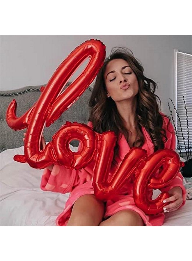 Dzrige 42 Inch Love Foil Balloons 4 Pcs Love Letter Balloons Giant Champagne Gold And Red Love Balloons Banner For Romantic Wedding Bridal Shower Birthday Party Valentines Day Gift Decorations - Image 4