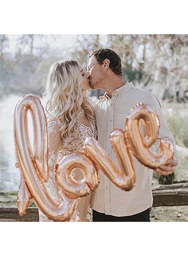 Dzrige 42 Inch Love Foil Balloons 4 Pcs Love Letter Balloons Giant Champagne Gold And Red Love Balloons Banner For Romantic Wedding Bridal Shower Birthday Party Valentines Day Gift Decorations - Image 5