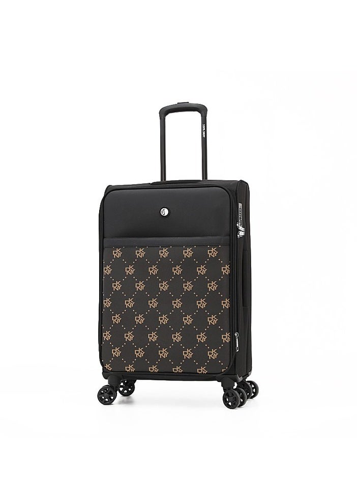DKNY STREET CRED soft side luggage on wheels for Unisex | Ultra Lightweight ABS on with Spinner wheels 4 Color Black  - Image 1